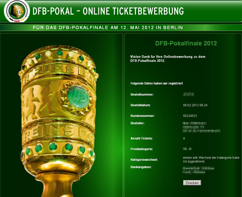 Karten für das DFB – Pokal – Finale 2012 in Berlin online bestellen